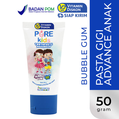 PUREKIDS TOOTHPASTE ADVANCE BUBBLE GUM 50 GR