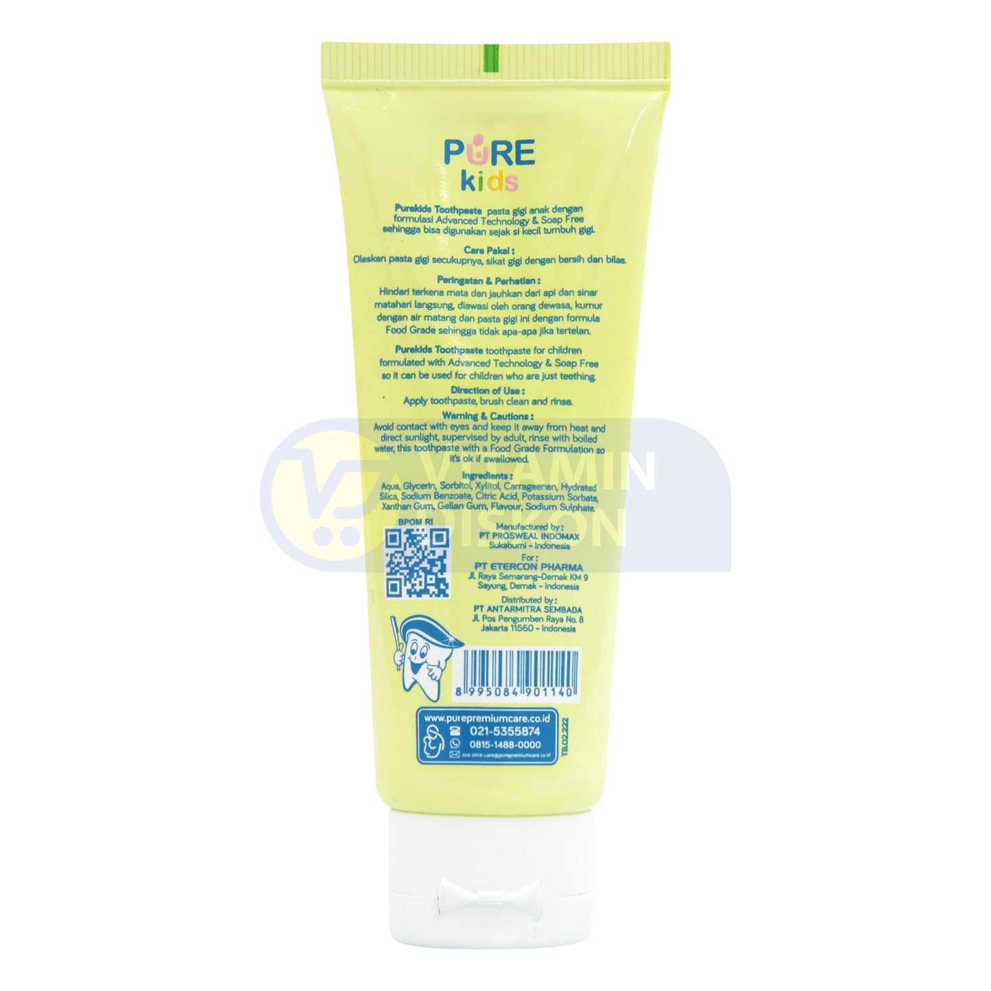 PURE KIDS TOOTHPASTE BANANA 50GR