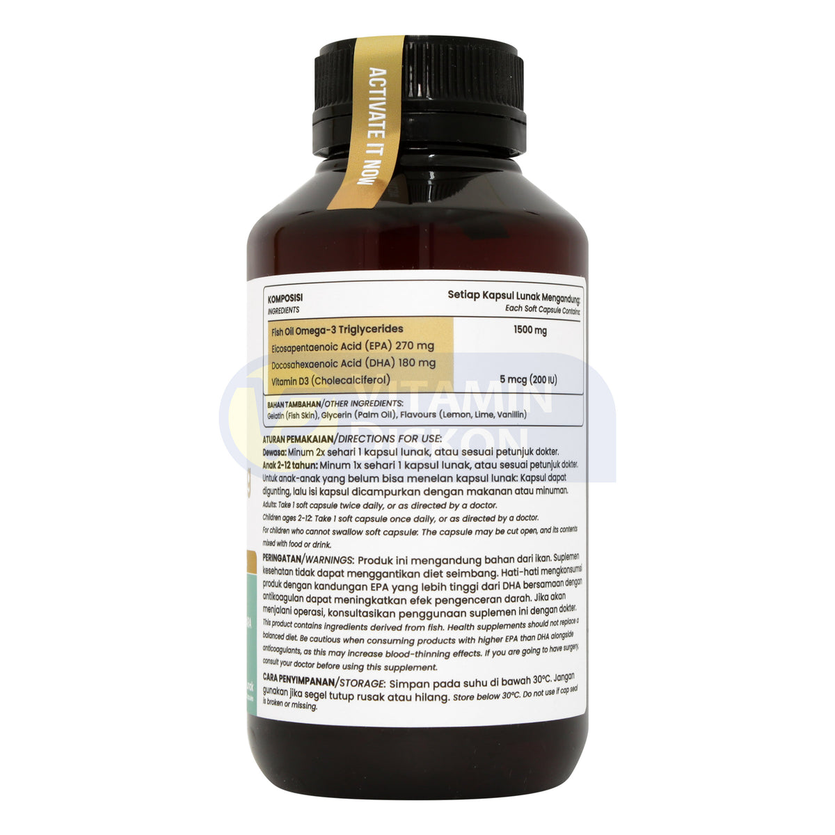 PURITYFIC OMEGA ODOURLESS FISH OIL 1500 MG + VITAMIN D3 60 TABLET
