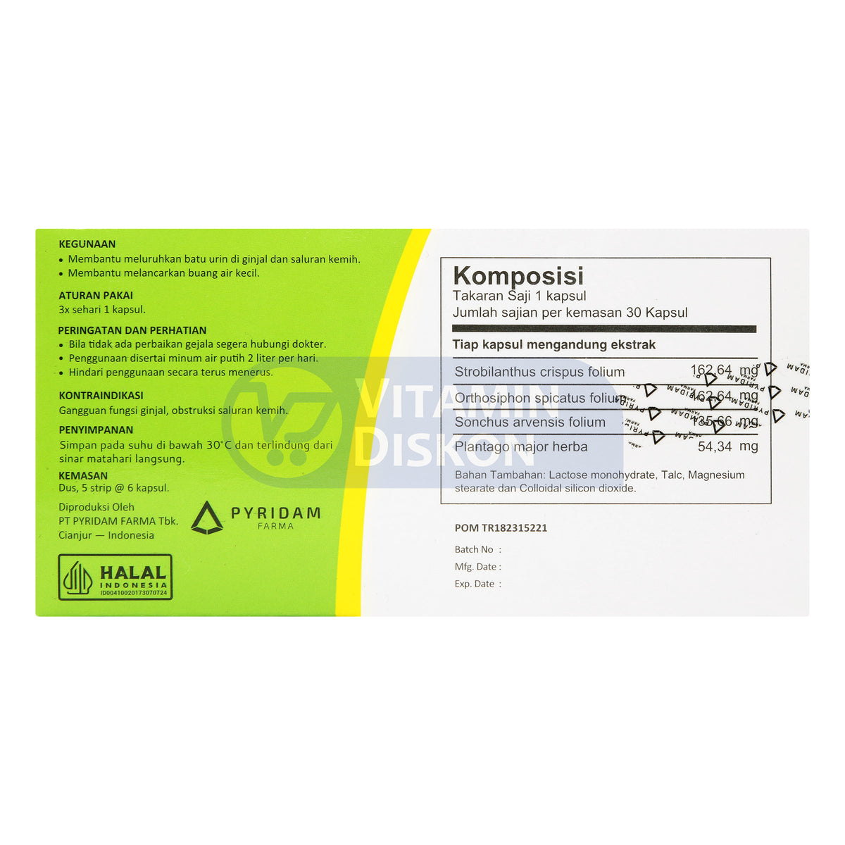 PYRIDAM FARMA ARVEN 30 KAPSUL