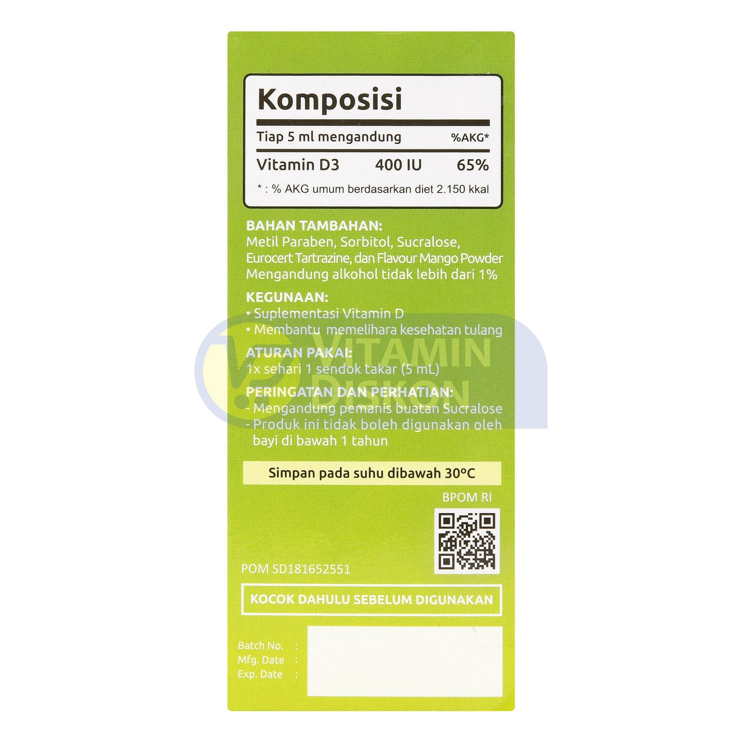 PYRIDAM FARMA D3 400 IU SIRUP 60 ML