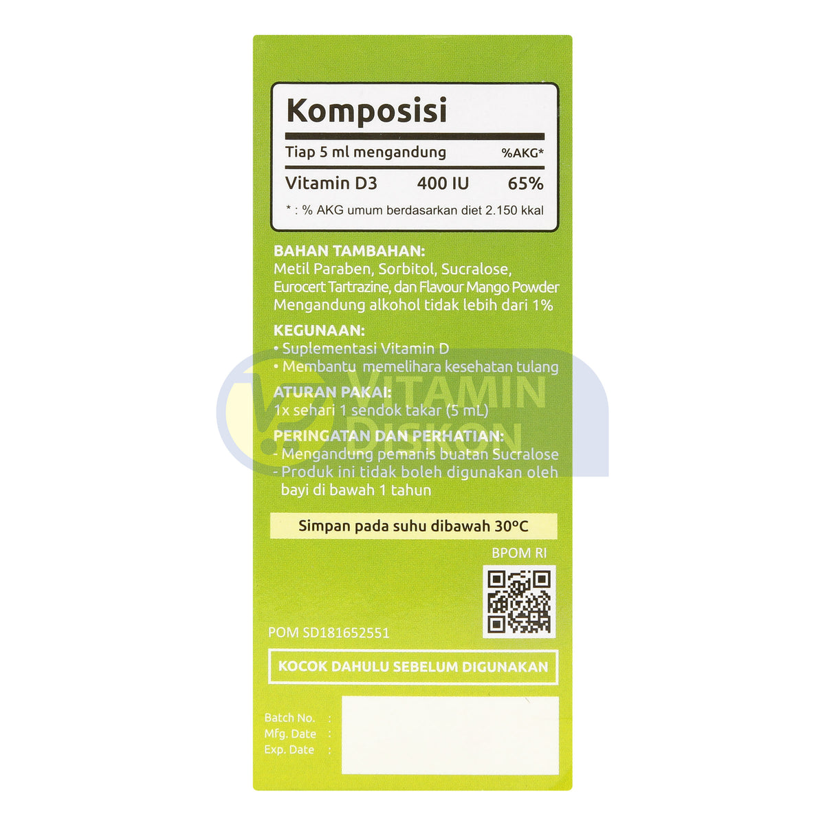 PYRIDAM FARMA D3 400 IU SIRUP 60 ML