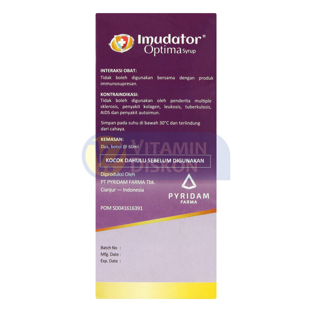 PYRIDAM FARMA IMUDATOR OPTIMA SIRUP 60 ML