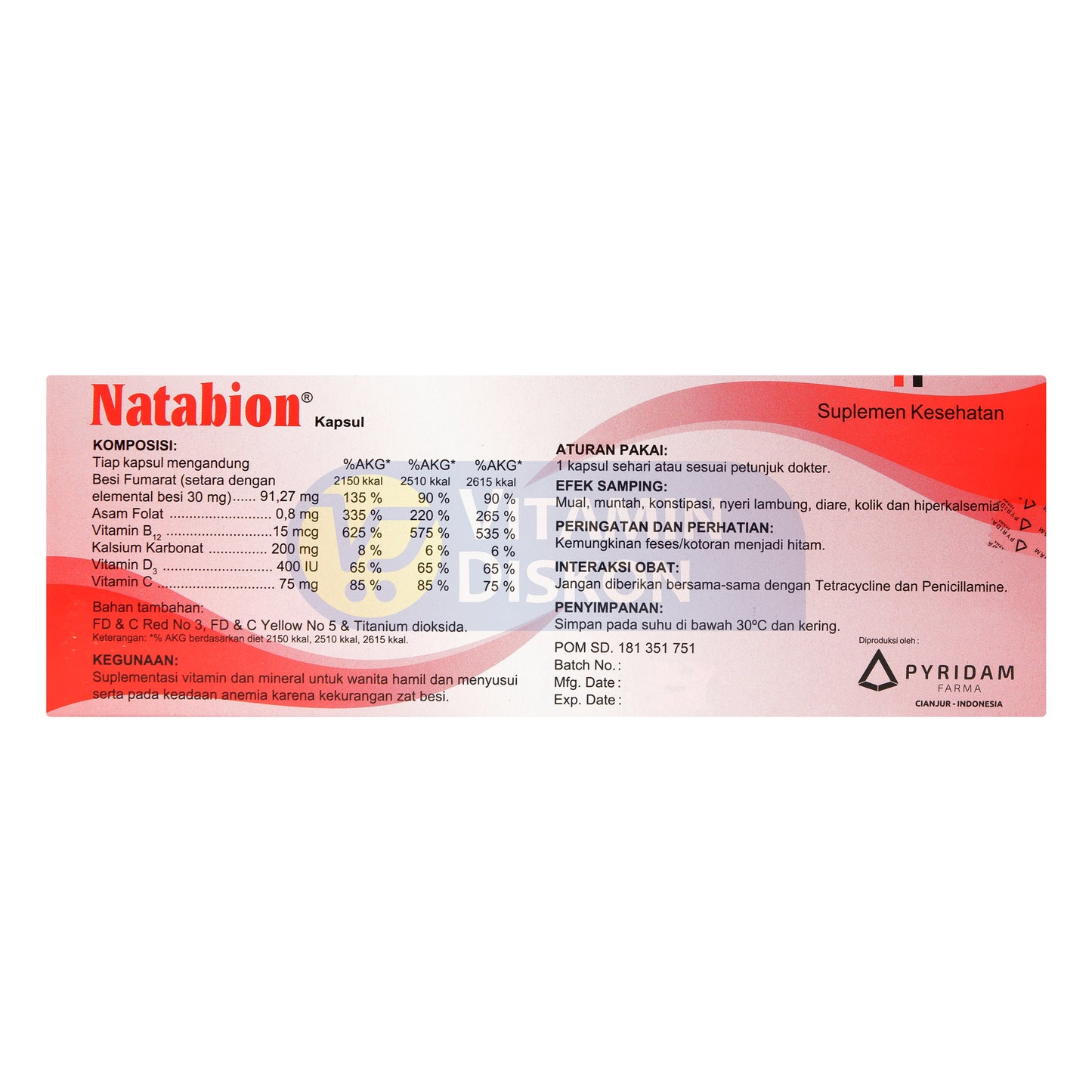 PYRIDAM FARMA NATABION 100 KAPSUL