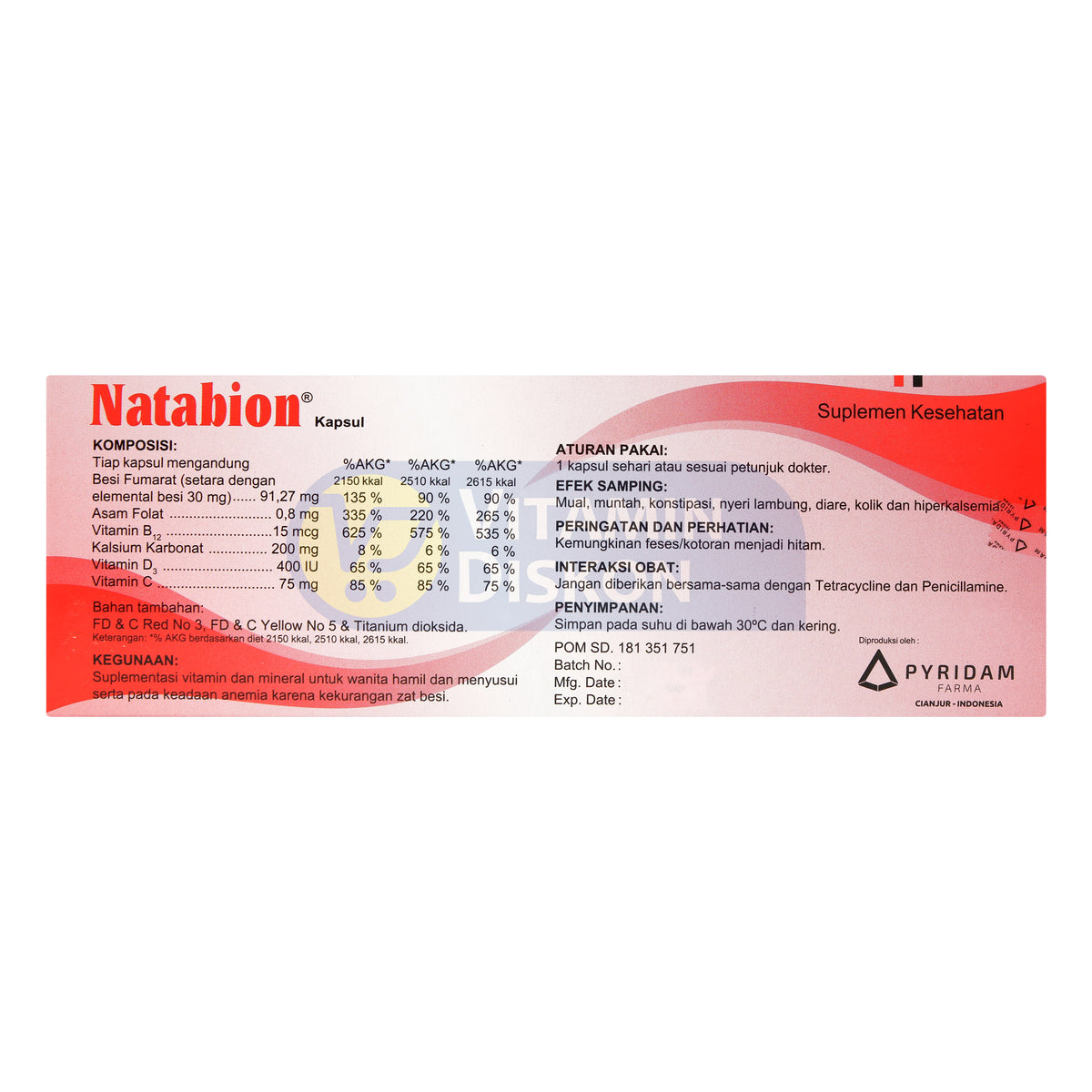 PYRIDAM FARMA NATABION 100 KAPSUL