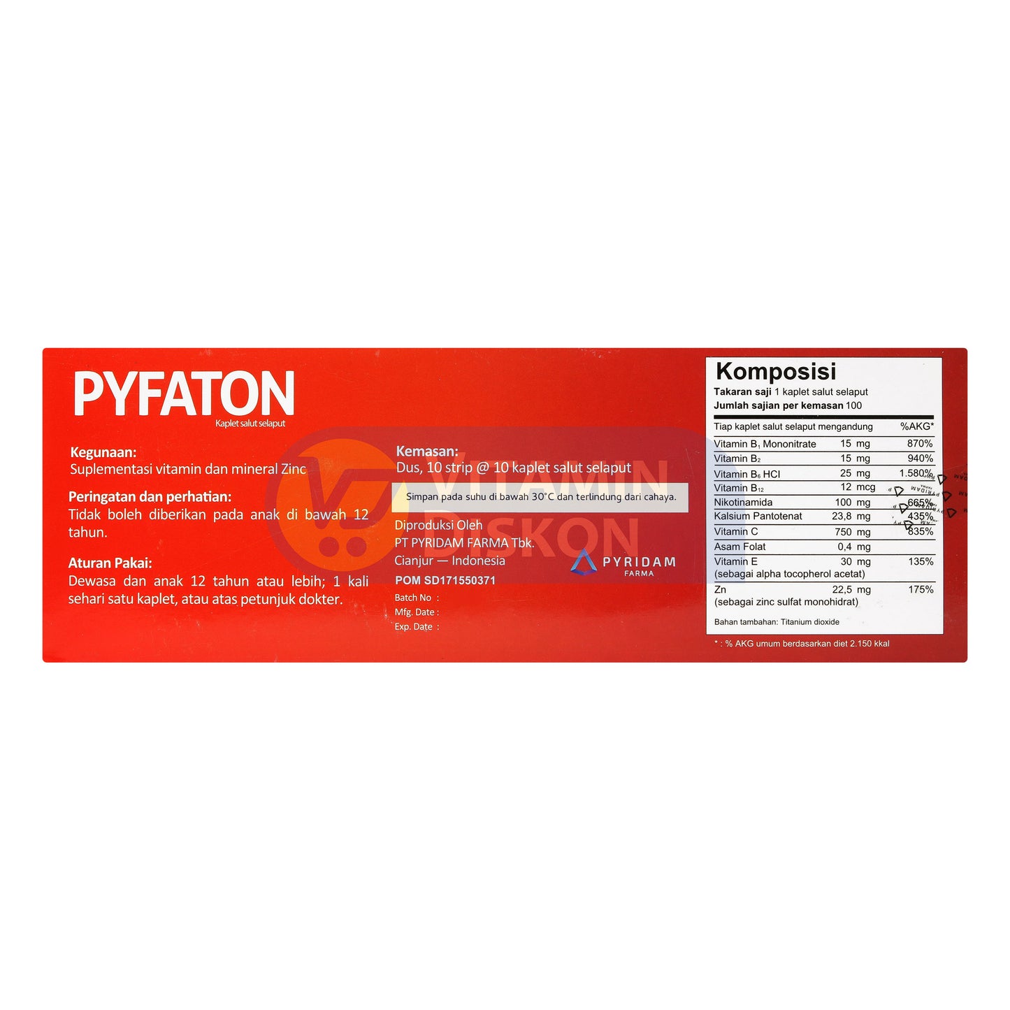 PYRIDAM FARMA PYFATON 100 KAPLET
