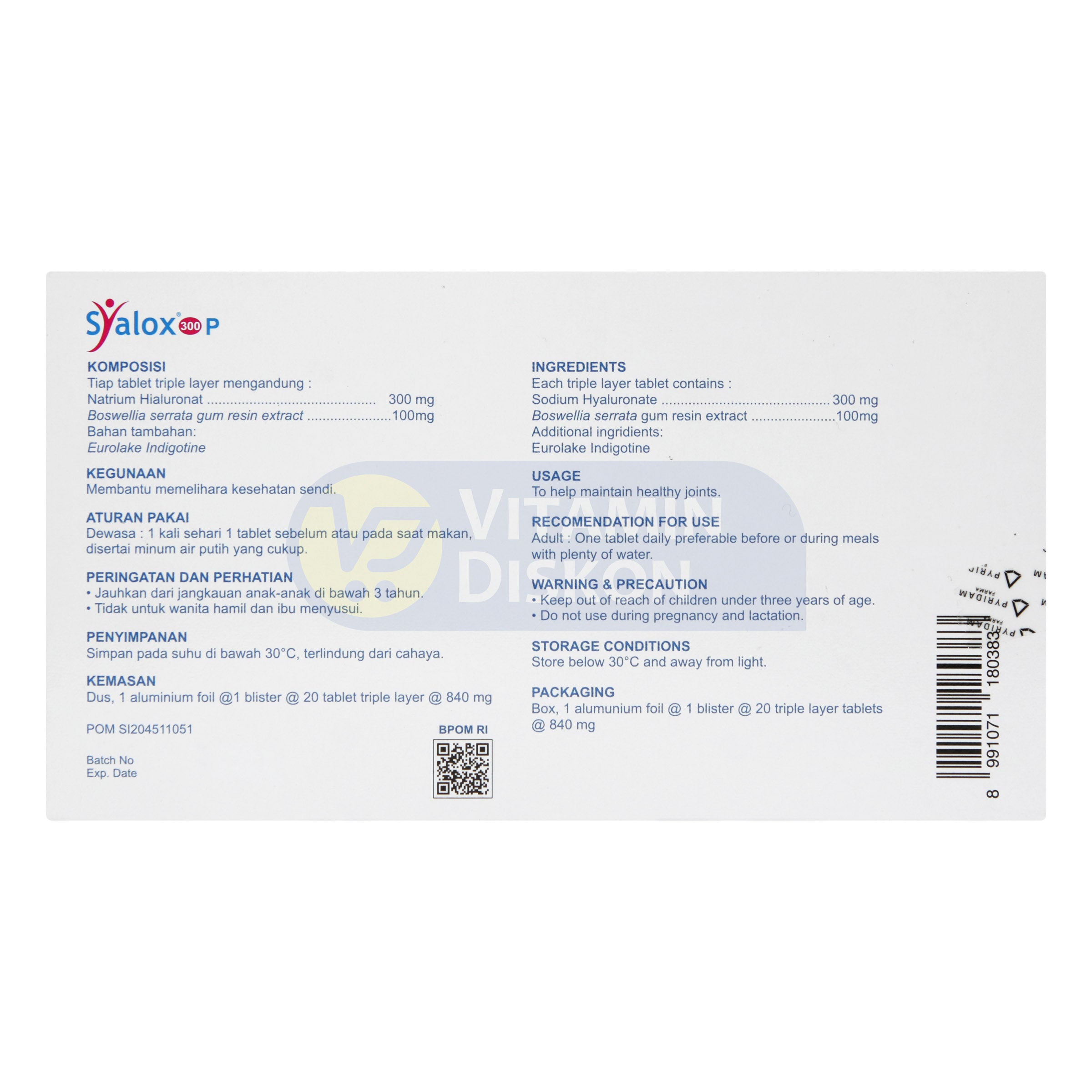 PYRIDAM FARMA SYALOX 300P 20 TABLET