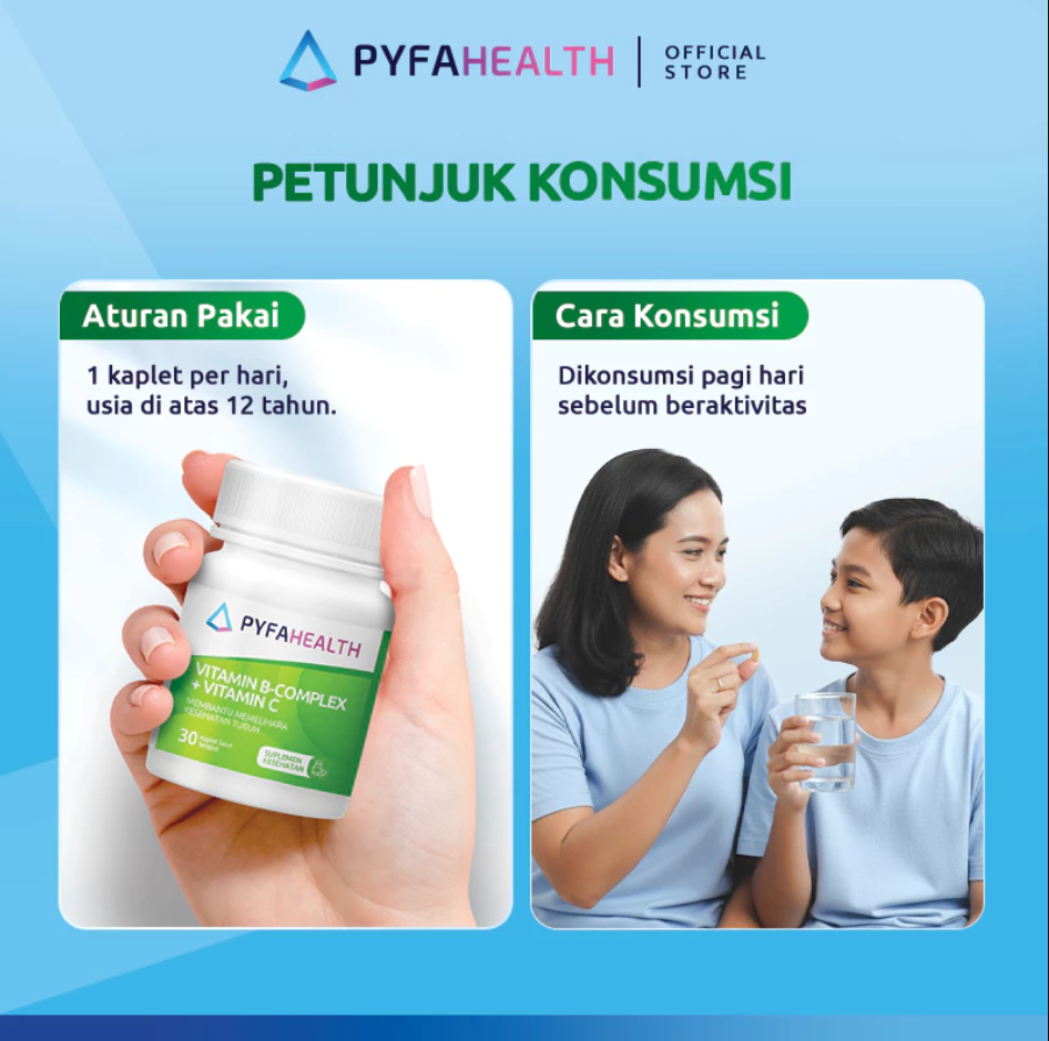 PYFAHEALTH VITAMIN B-COMPLEX + VITAMIN C 30 KAPLET