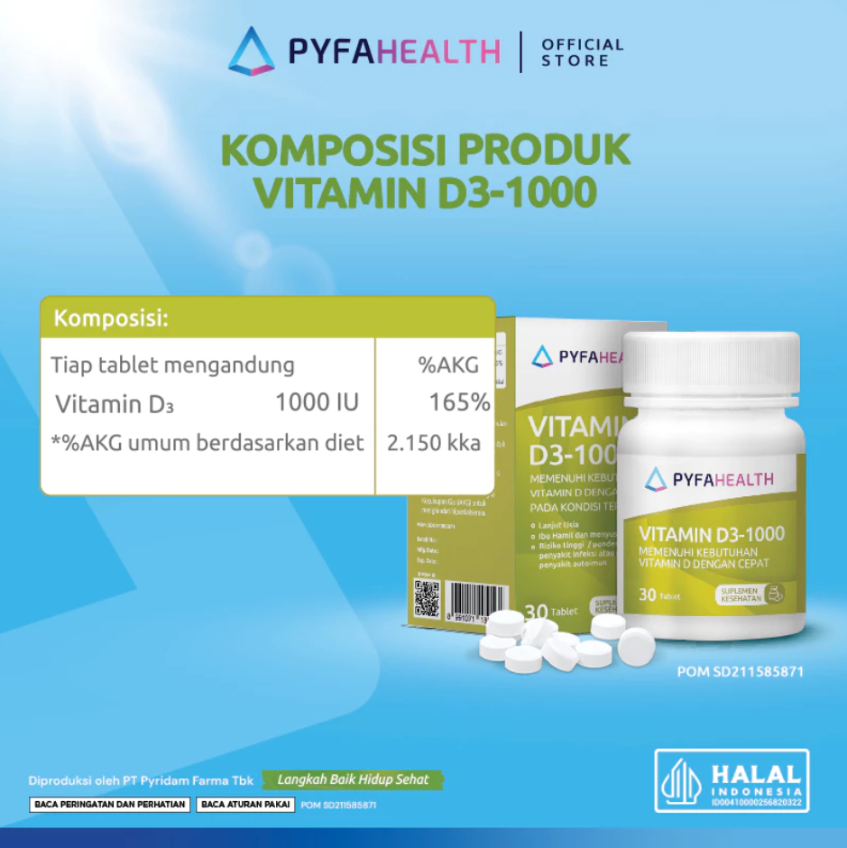 PYFAHEALTH VITAMIN D3-1000 30 TABLET