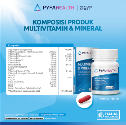 PYFAHEALTH MULTIVITAMIN & MINERAL 30 KAPSUL