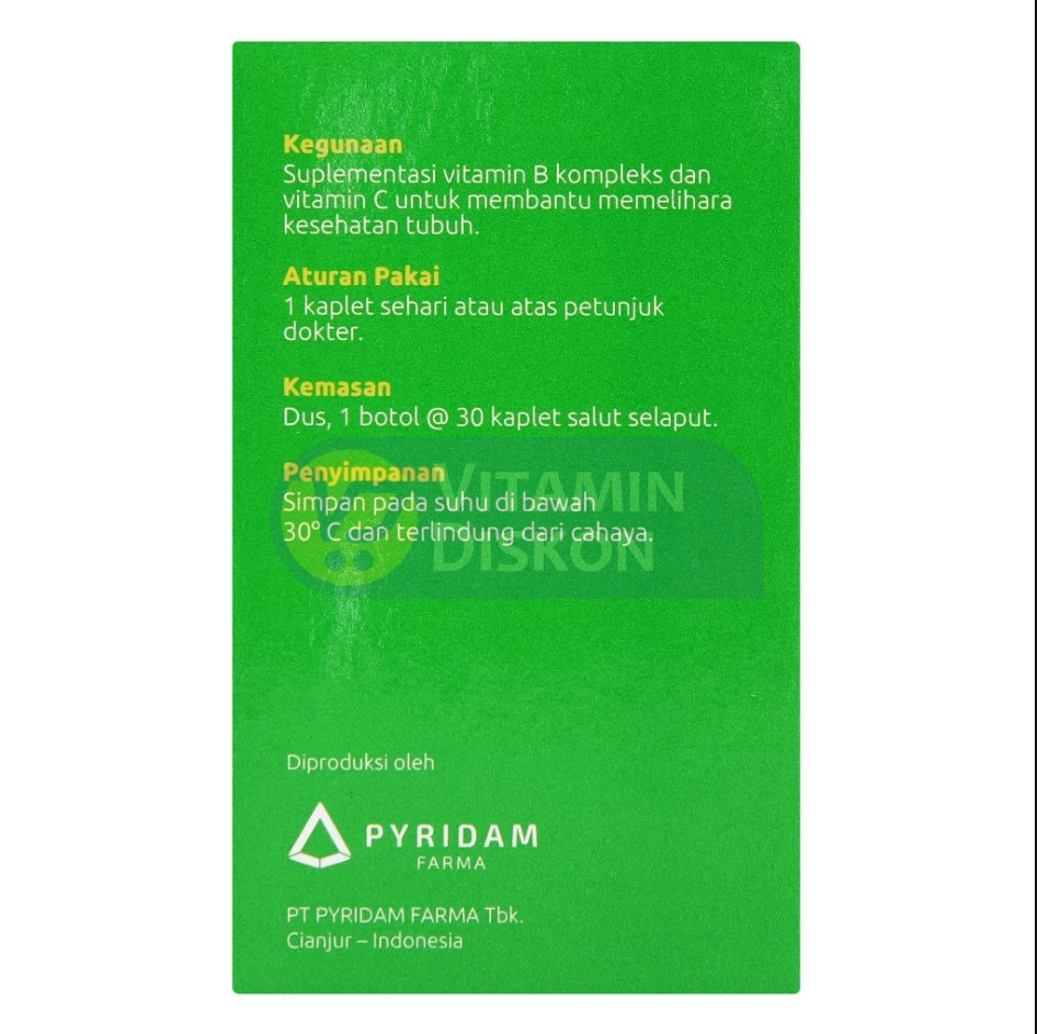 PYFAHEALTH VITAMIN B-COMPLEX + VITAMIN C 30 KAPLET