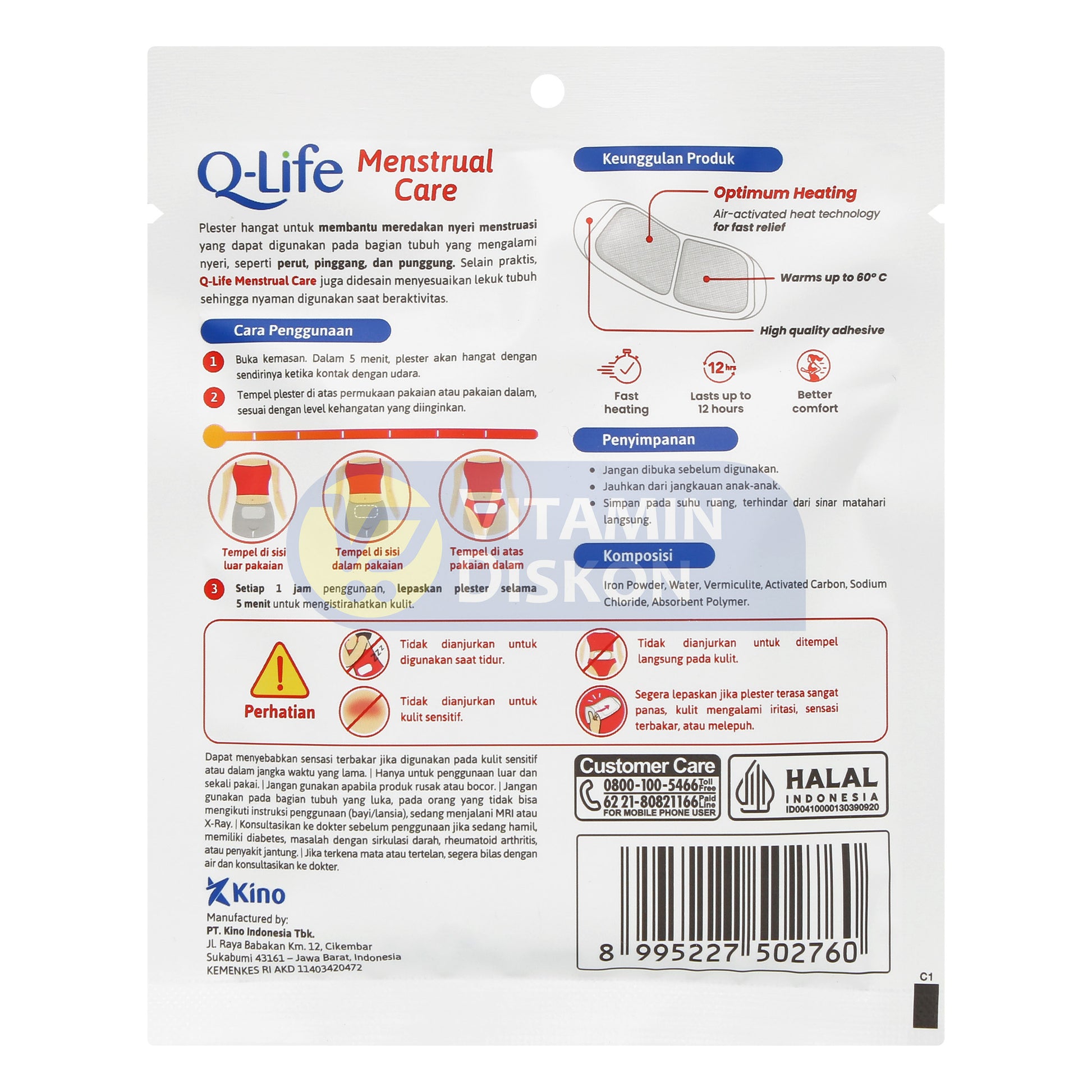 Q-LIFE PLASTER KOMPRES MENSTRUAL CARE 1 PCS