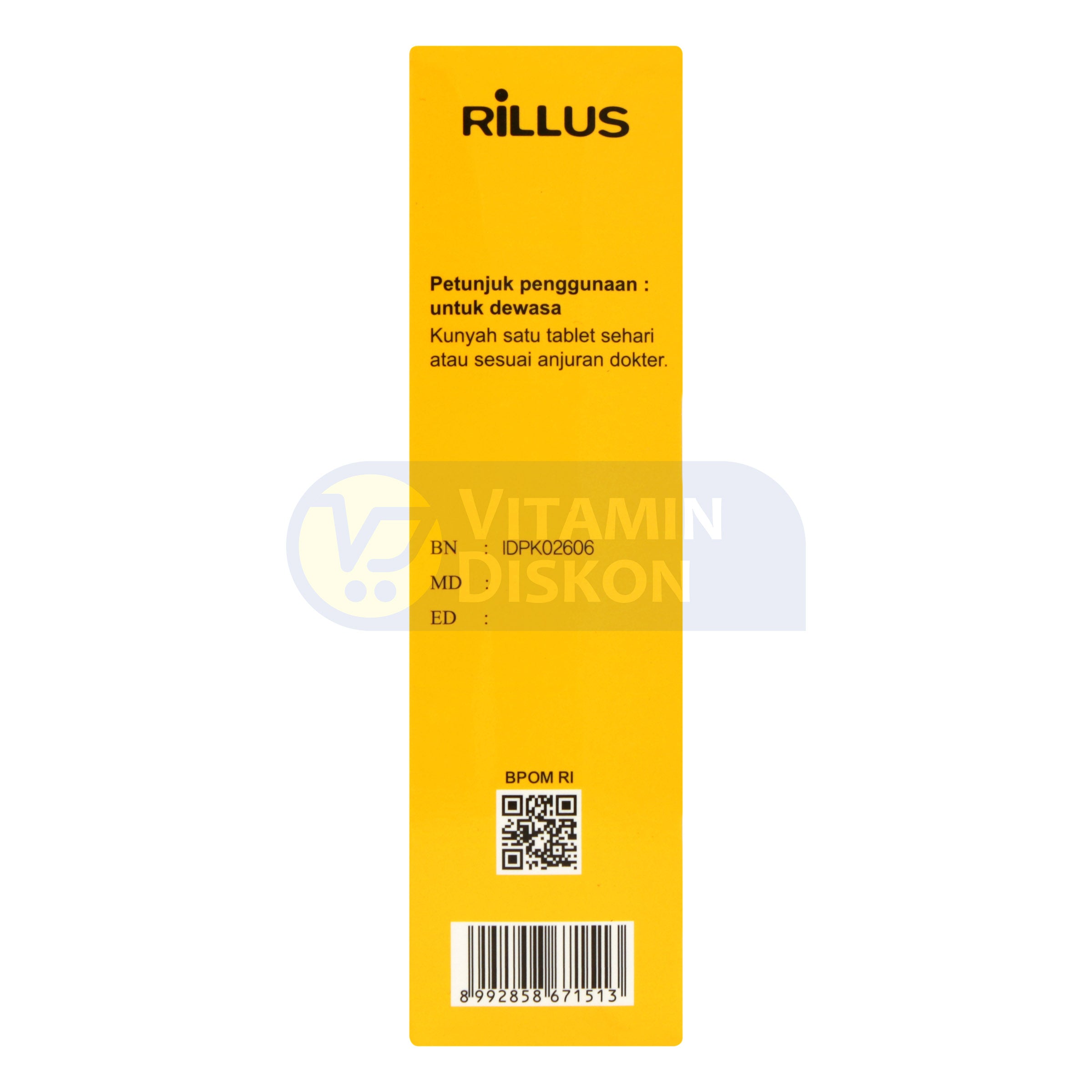 RILLUS SUPLEMEN MAKANAN 1 BOX ISI 5 STRIP