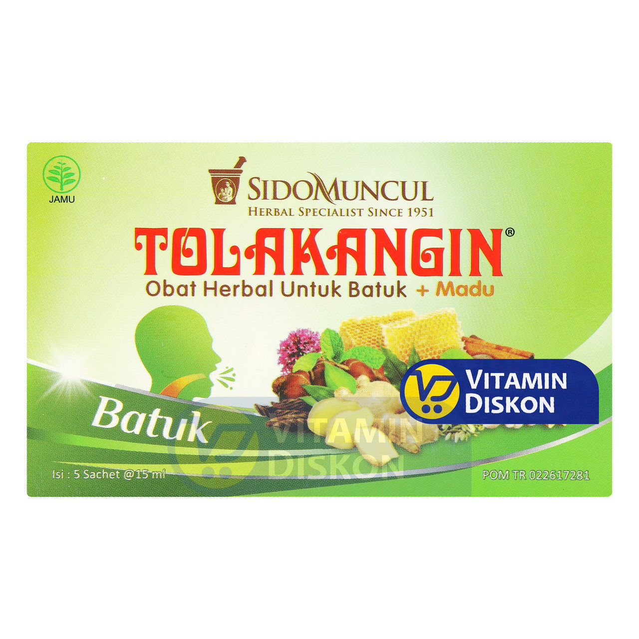 SIDOMUNCUL TOLAK ANGIN BATUK - 1 BOX ( 5 PC)