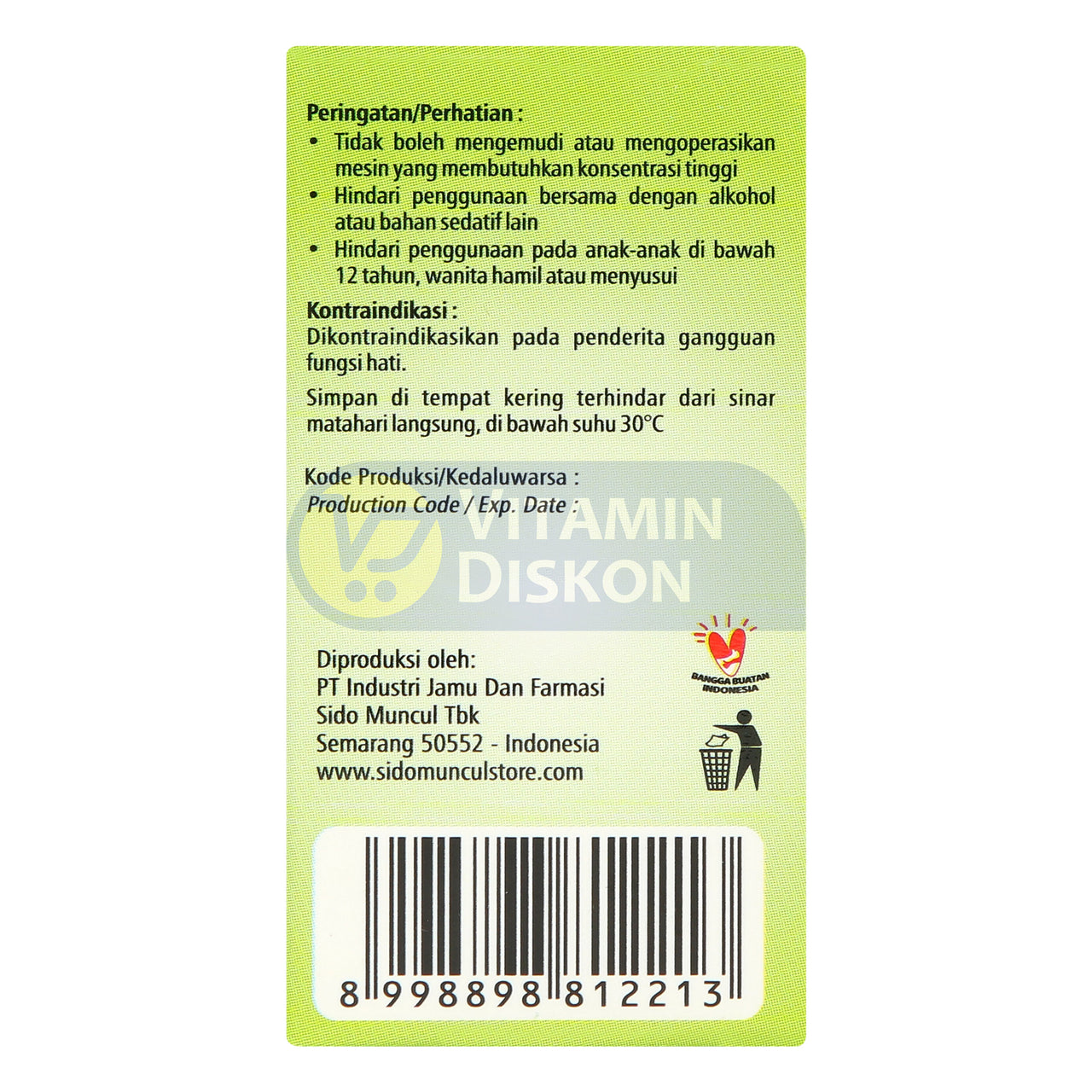 SIDOMUNCUL TOLAK ANGIN BATUK - 1 BOX ( 5 PC)