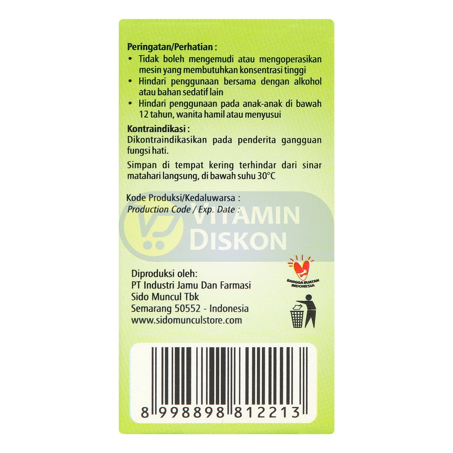 SIDOMUNCUL TOLAK ANGIN BATUK - 1 BOX ( 5 PC)