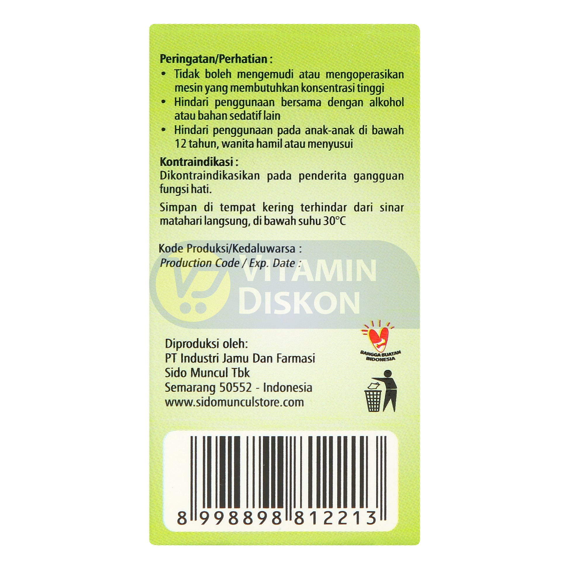 SIDOMUNCUL TOLAK ANGIN BATUK - 1 BOX ( 5 PC)