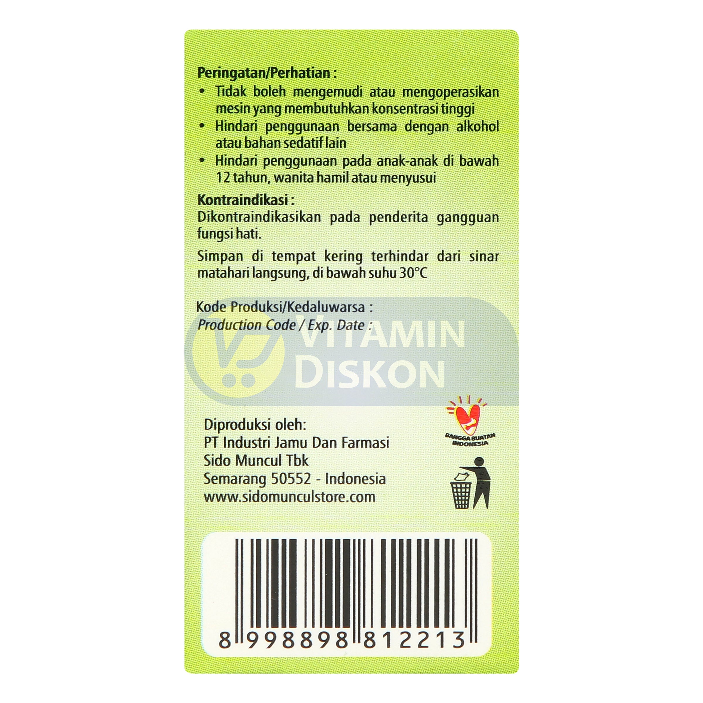 SIDOMUNCUL TOLAK ANGIN BATUK - 1 BOX ( 5 PC)