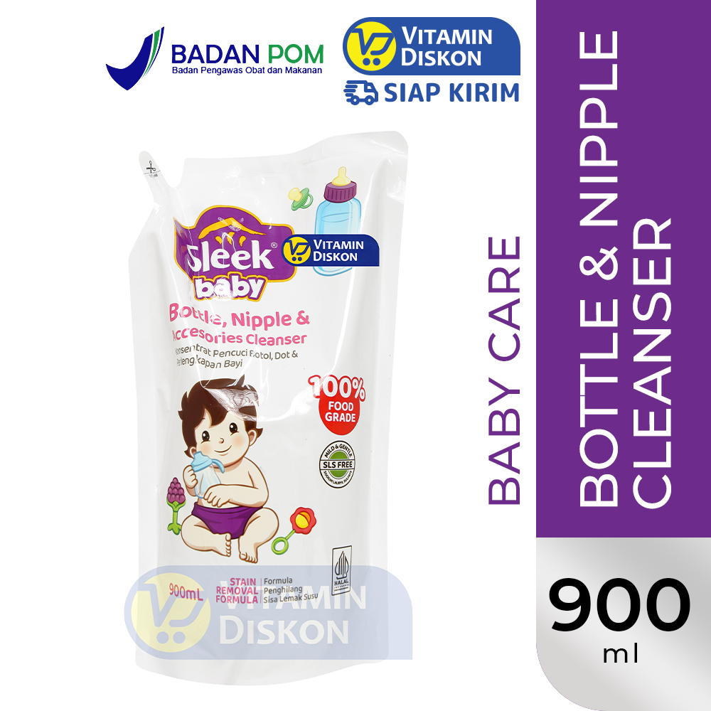 SLEEK BABY BOTTLE, NIPPLE AND ACCESSORIES CLEANSER POUCH 900 ML