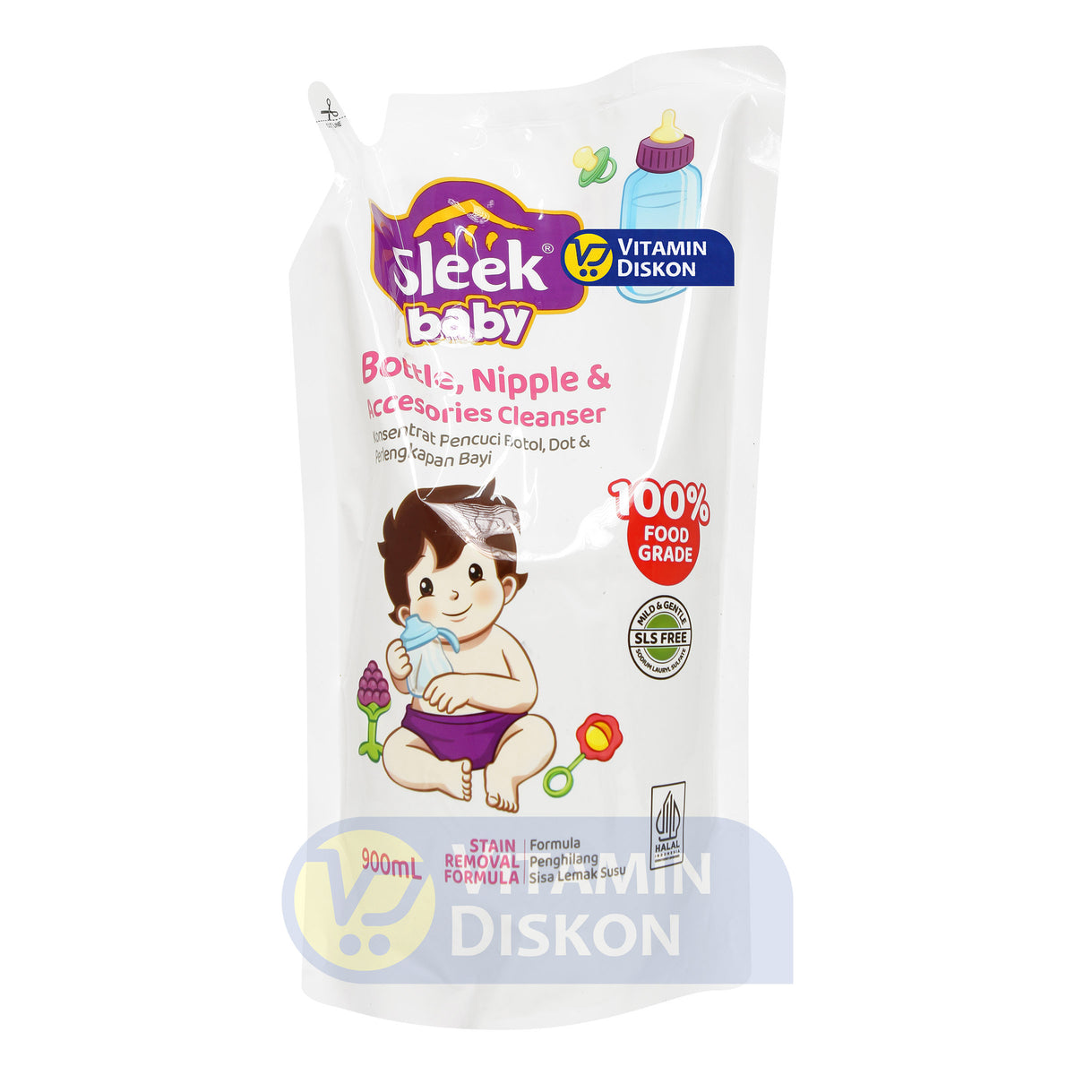 SLEEK BABY BOTTLE, NIPPLE AND ACCESSORIES CLEANSER POUCH 900 ML
