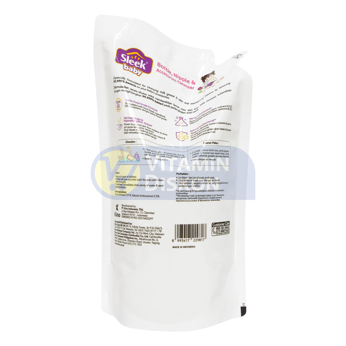 SLEEK BABY BOTTLE, NIPPLE AND ACCESSORIES CLEANSER POUCH 900 ML