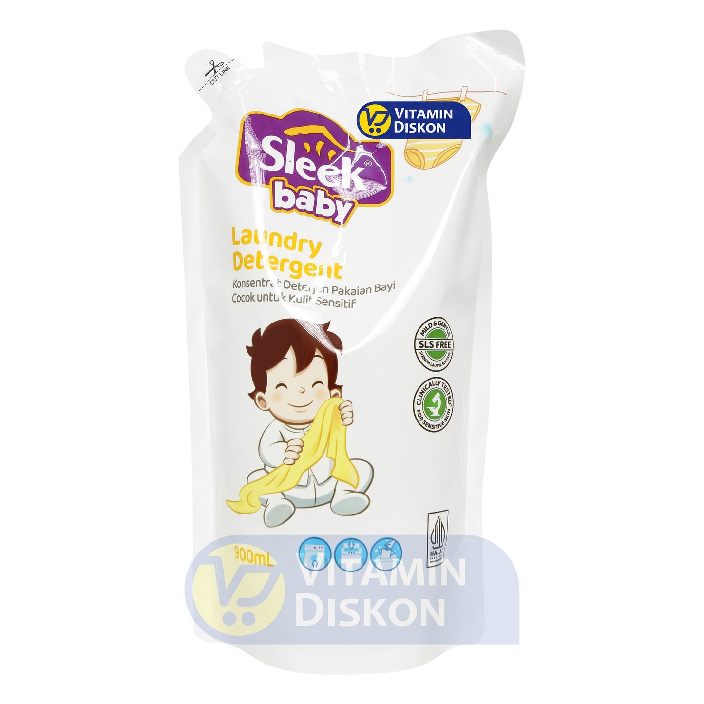 SLEEK BABY LAUNDRY DETERGENT POUCH 900ML