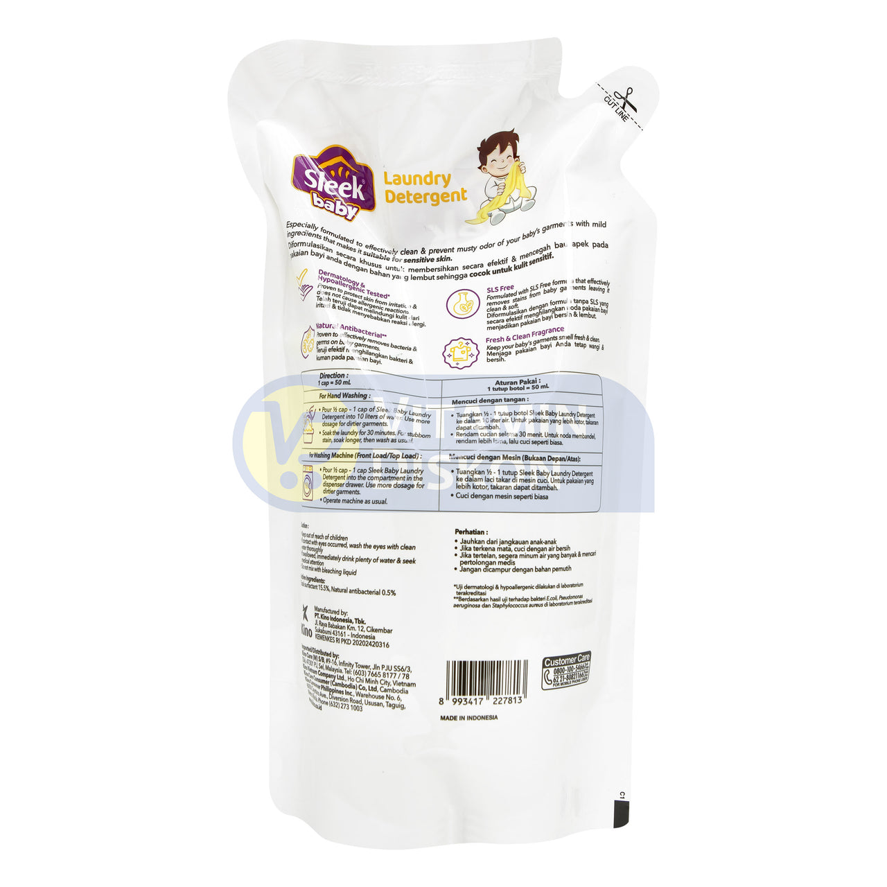 SLEEK BABY LAUNDRY DETERGENT POUCH 900ML