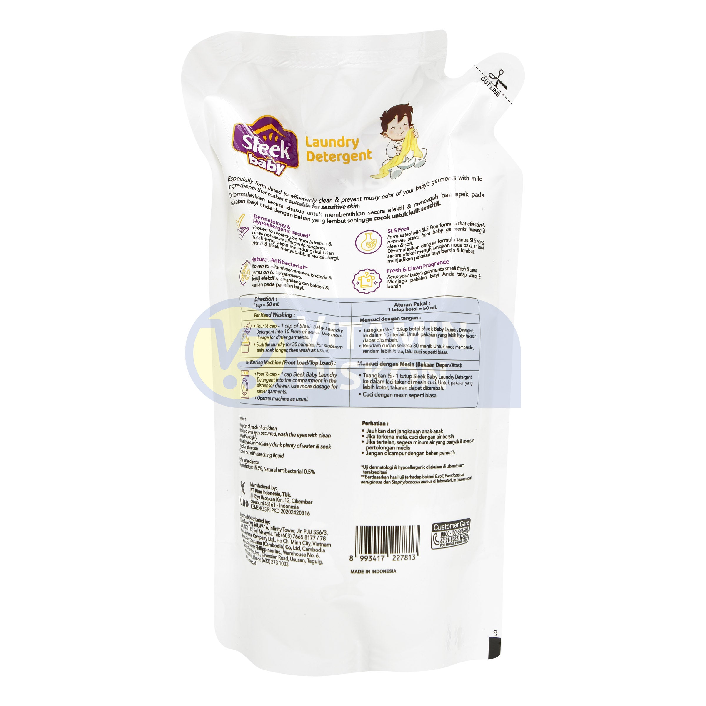 SLEEK BABY LAUNDRY DETERGENT POUCH 900ML
