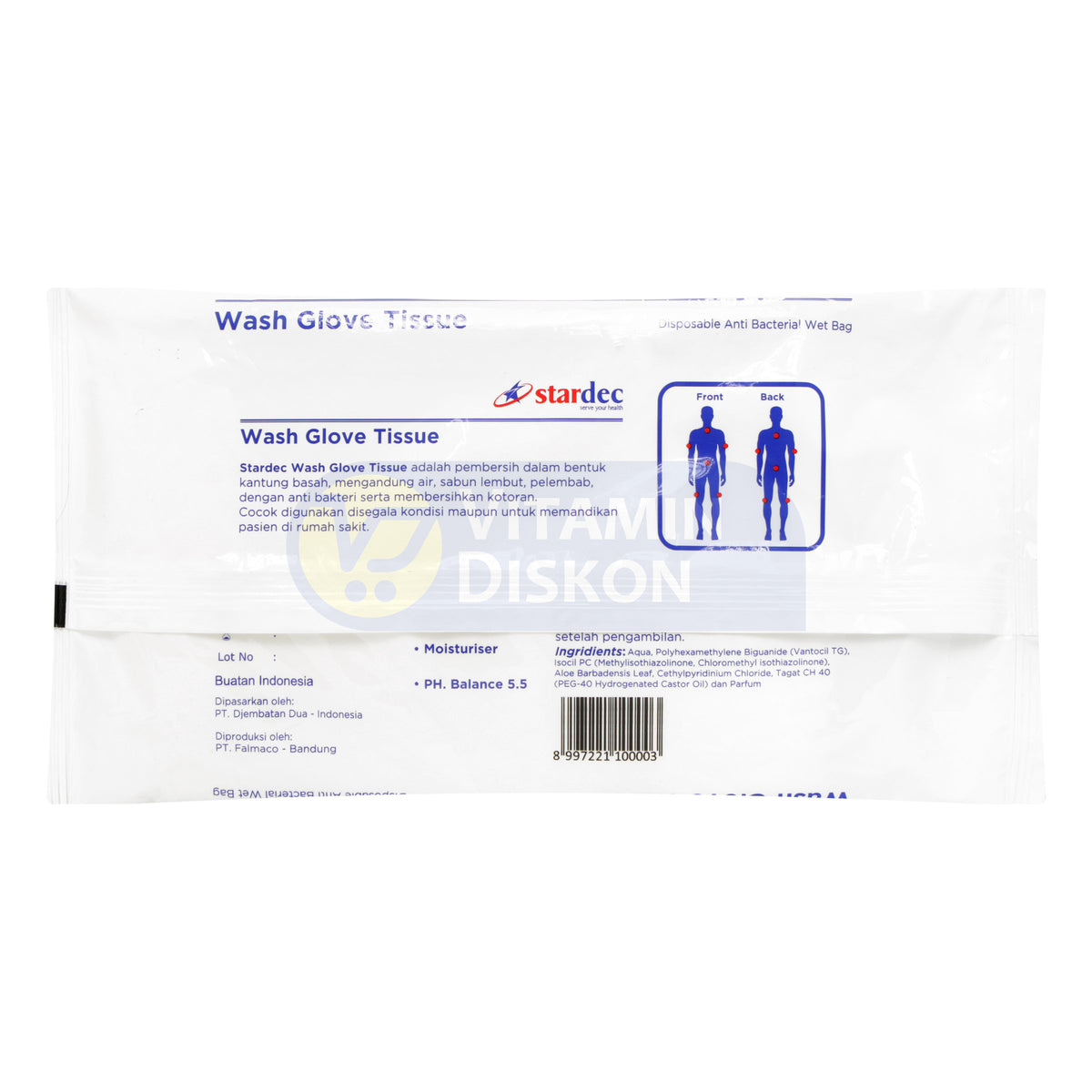 STARDEC WASH GLOVE TISSUE 1 PACK 4 SHEET