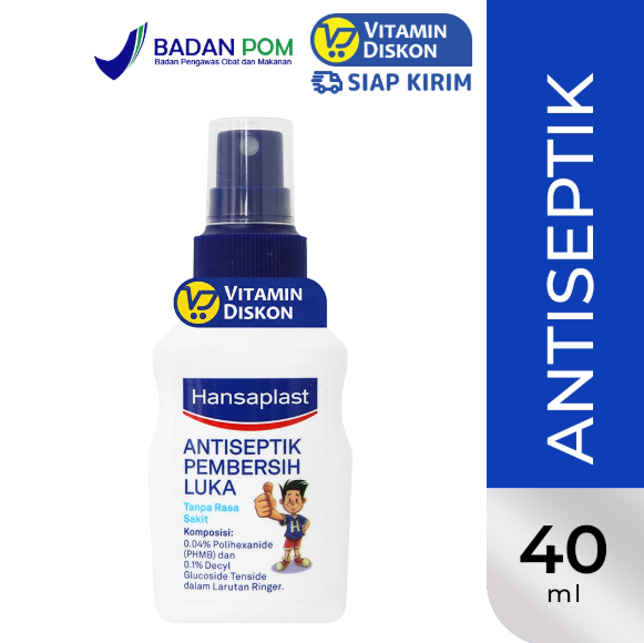 HANSAPLAST ANTISEPTIK PEMBERSIH LUKA TANPA RASA SAKIT 40 ML
