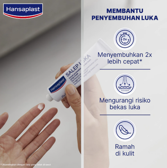 HANSAPLAST SALEP LUKA UNTUK PERAWATAN LUKA DAN KULIT YANG RUSAK 20 GR