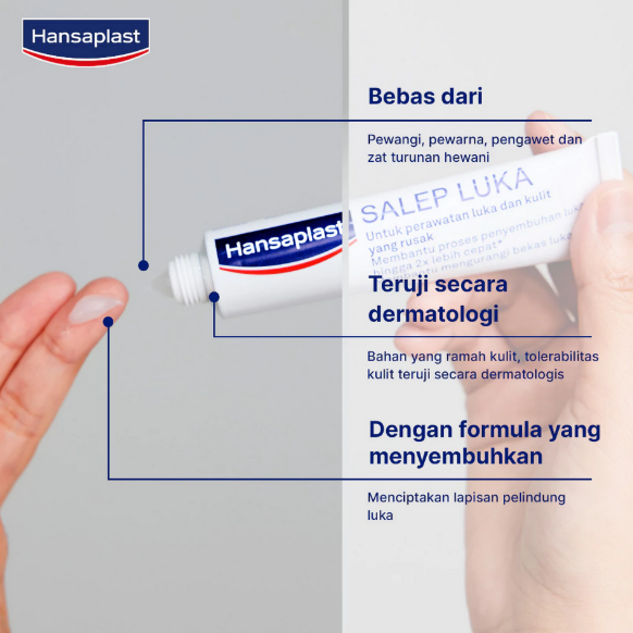 HANSAPLAST SALEP LUKA UNTUK PERAWATAN LUKA DAN KULIT YANG RUSAK 20 GR