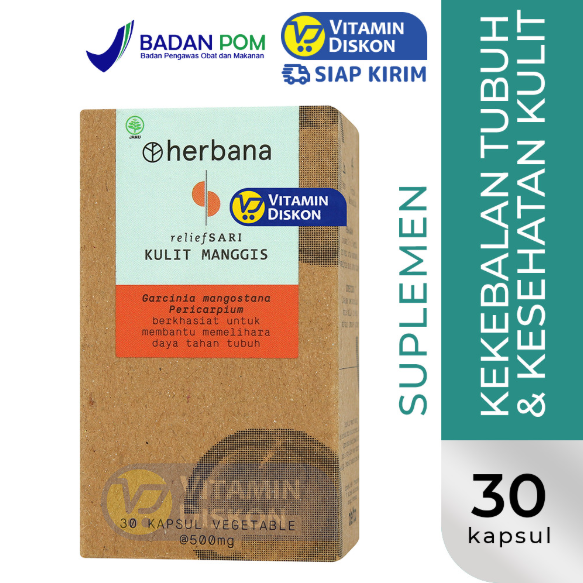 HERBANA RELIEF SARI KULIT MANGGIS - 30 KAPSUL