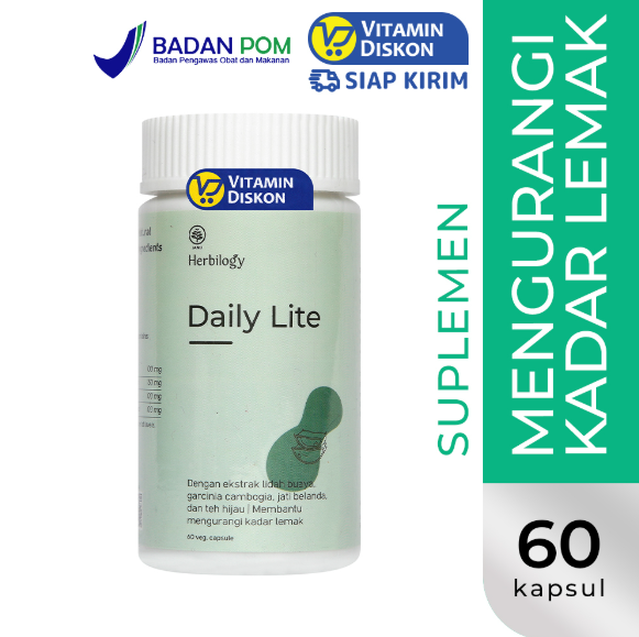HERBILOGY DAILY LITE CAPSULE 60 PCS BTL BPOM UNTUK MENURUNKAN BERAT BADAN
