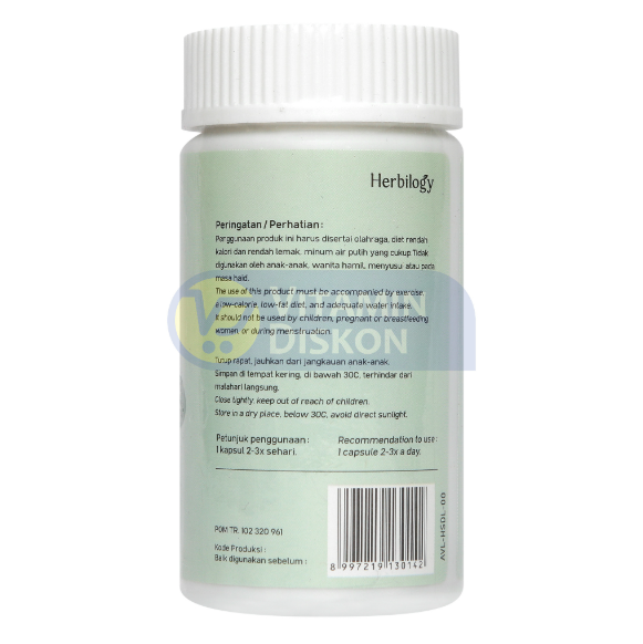 HERBILOGY DAILY LITE CAPSULE 60 PCS BTL BPOM UNTUK MENURUNKAN BERAT BADAN