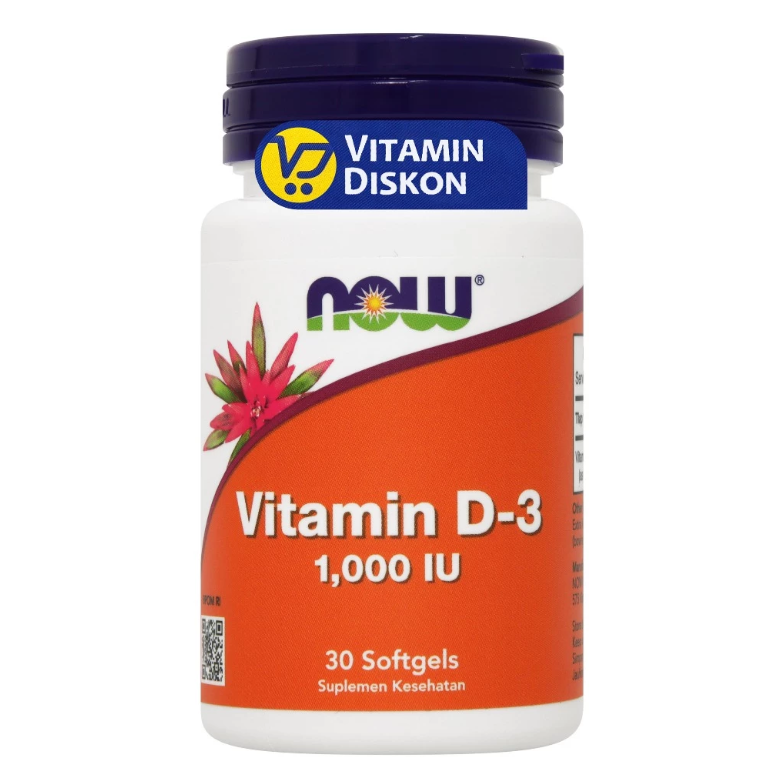 NOW VITAMIN D3 1000 IU 30 SOFTGELS