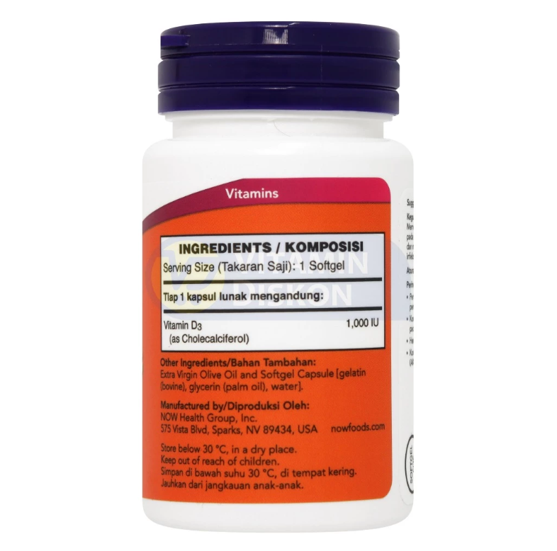 NOW VITAMIN D3 1000 IU 30 SOFTGELS