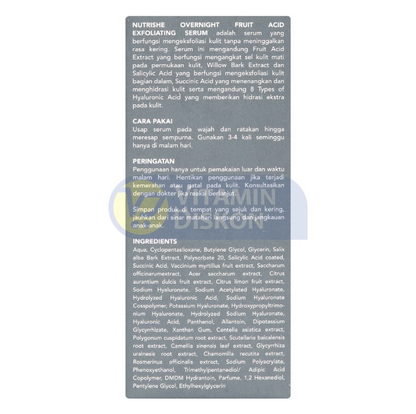 NUTRISHE OVERNIGHT FRUIT ACID EXFOLIATING SERUM 20ML