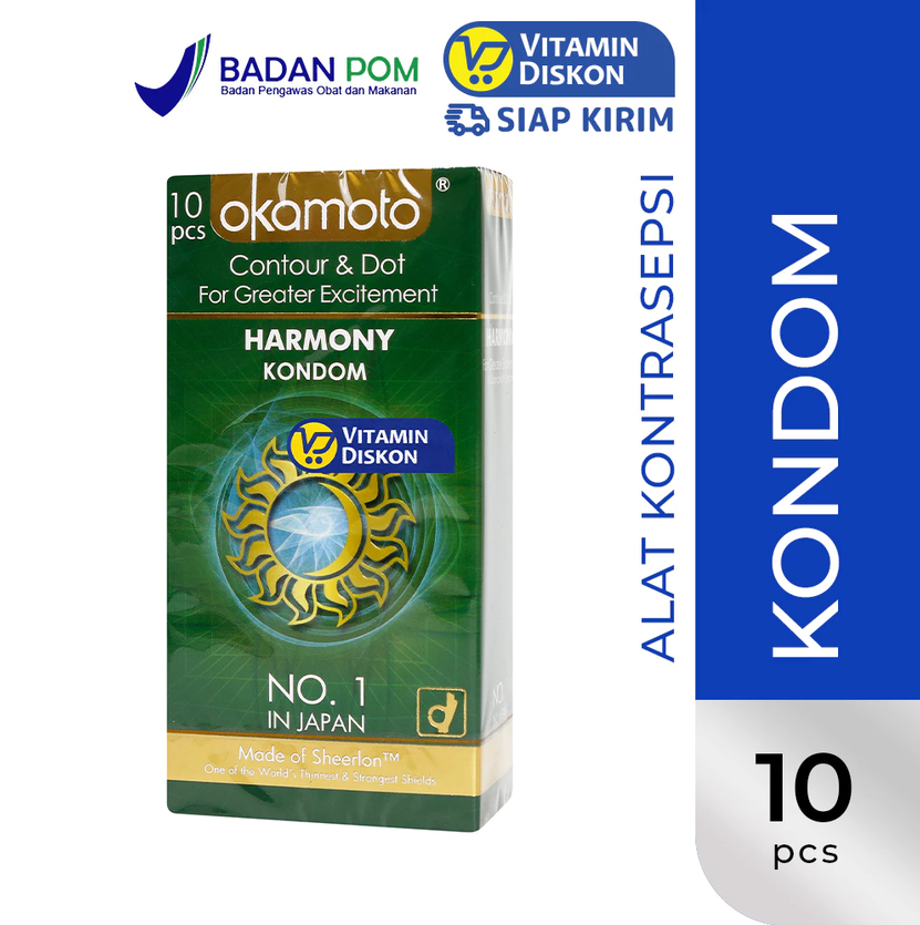OKAMOTO KONDOM HARMONY CONTOUR AND DOT 10'S BPOM