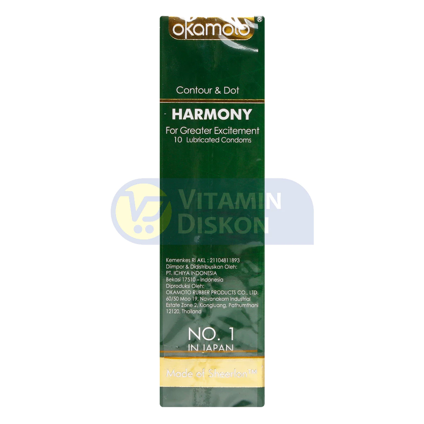OKAMOTO KONDOM HARMONY CONTOUR AND DOT 10'S BPOM
