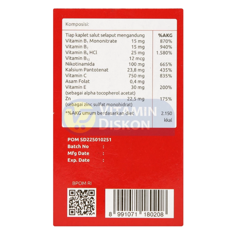 PYFAHEALTH ZINCVITA MULTIVITAMIN DAN MINERAL ZINC 30 KAPLET