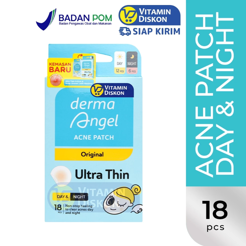 DERMA ANGEL ACNE PATCH MIX STIKER JERAWAT 18'S (12 DAY 6 NIGHT)