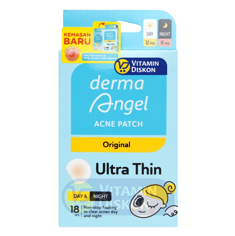 DERMA ANGEL ACNE PATCH MIX STIKER JERAWAT 18'S (12 DAY 6 NIGHT)