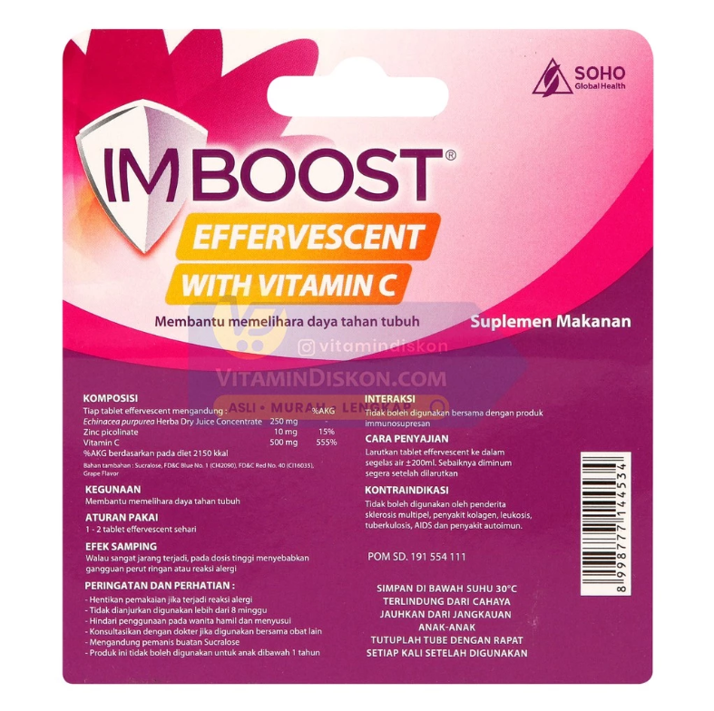 IMBOOST EFFERVESCENT RASA GRAPE 8'S
