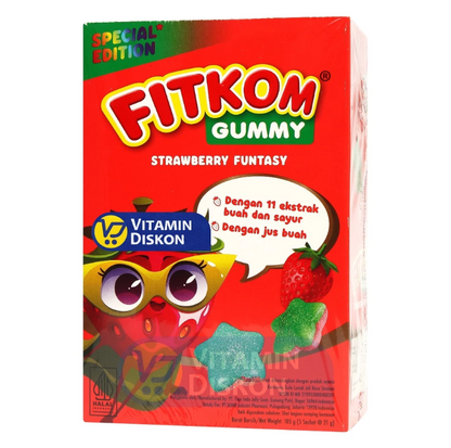 FITKOM GUMMY STRAWBERRY FUNTASY - 5 SACHET ISI 7 GUMMY