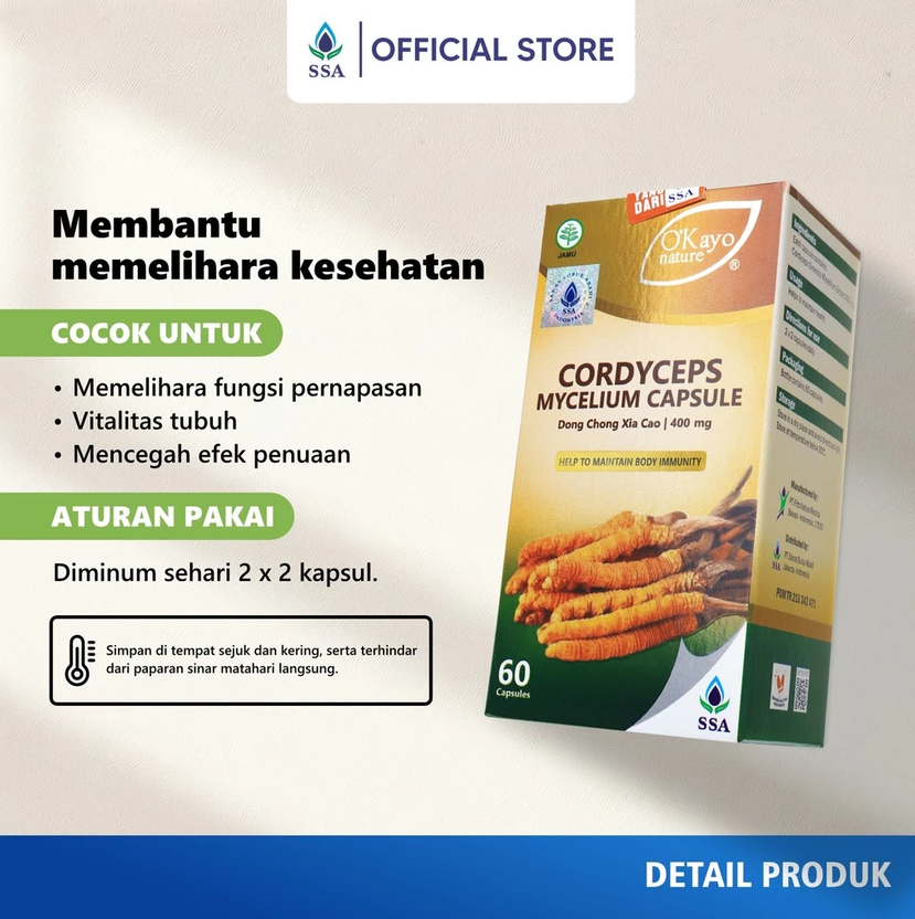 O’KAYO CORDYCEPS MYCELIUM ISI 60 CAPSULE SSA