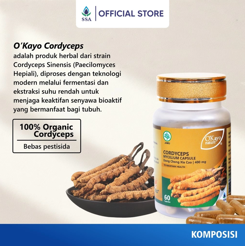 O’KAYO CORDYCEPS MYCELIUM ISI 60 CAPSULE SSA