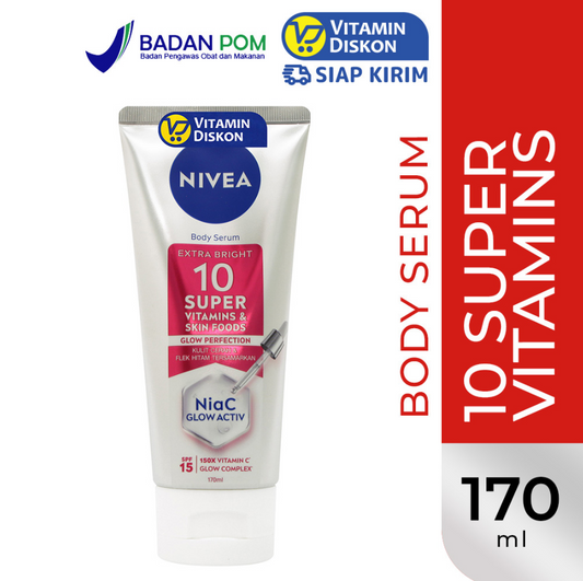 NIVEA EXTRA BRIGHT 10 SUPER VITAMINS AND SKIN FOODS SERUM 180ML