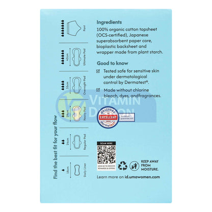 UMA ORGANIC COTTON COVER PADS HEAVY 29CM - ISI 10 PCS