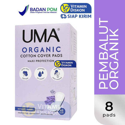 UMA ORGANIC COTTON COVER PADS MAXI PROTECTION 42CM - ISI 8 PCS